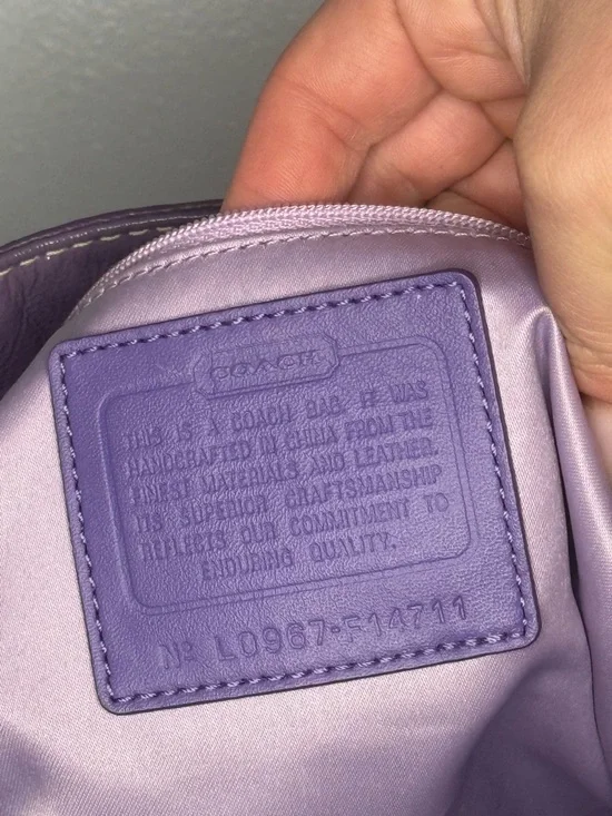 Coach Optic Signature Convertible Zoe Hobo Lilac Bag - Picture 7 of 7